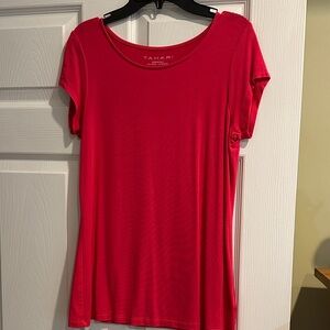 Tahari Women's Vibrant Pink Short Sleeve Tee